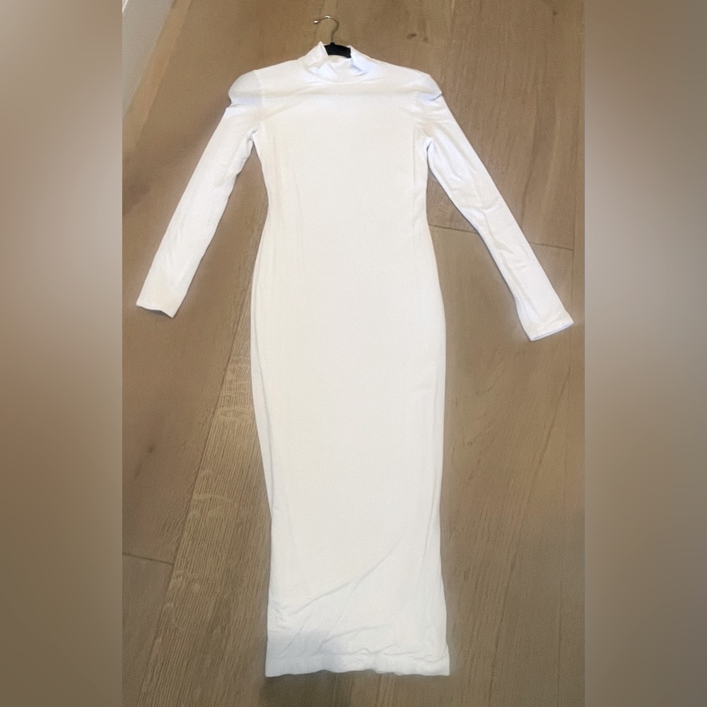 JLUXLABEL White Double Long Sleeve Dress